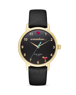 kate spade new york 5 O'Clock Somewhere Leather Strap Watch, 34mm