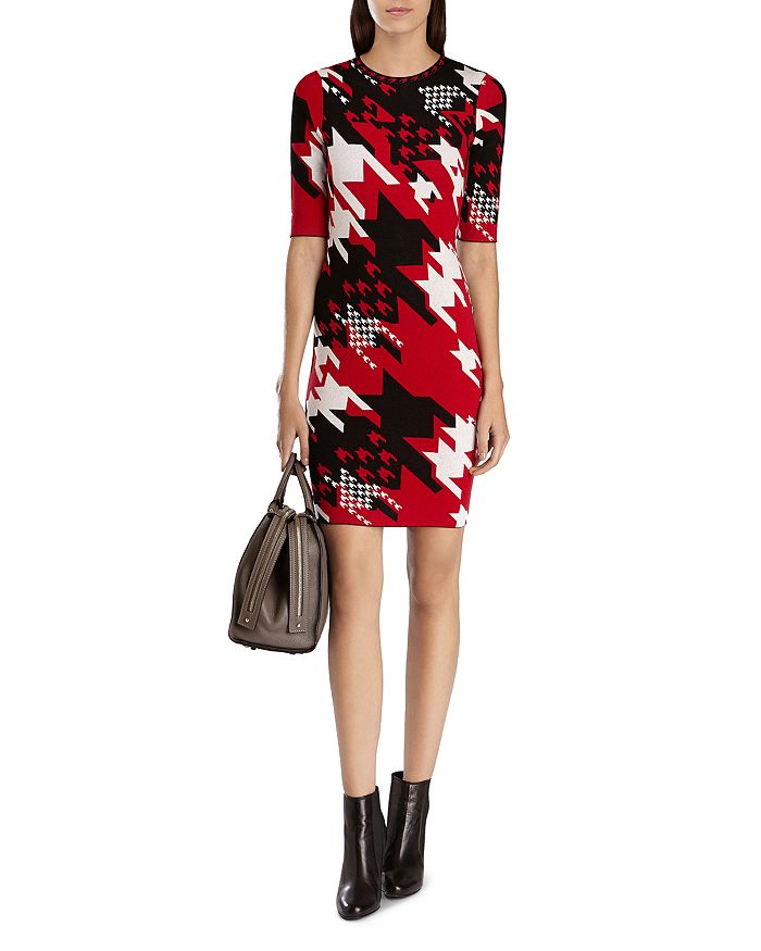 KAREN MILLEN Houndstooth Knit Dress Bloomingdale s