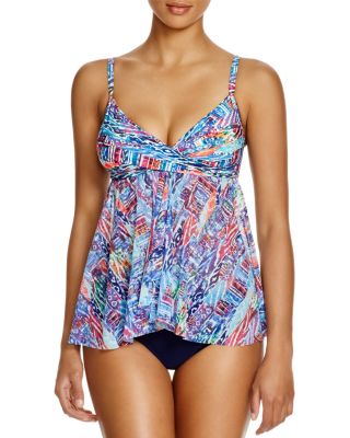 Global Beat Flyaway Tankini Top & Tutti Frutti Clean Finish High Waist Bikini Bottom