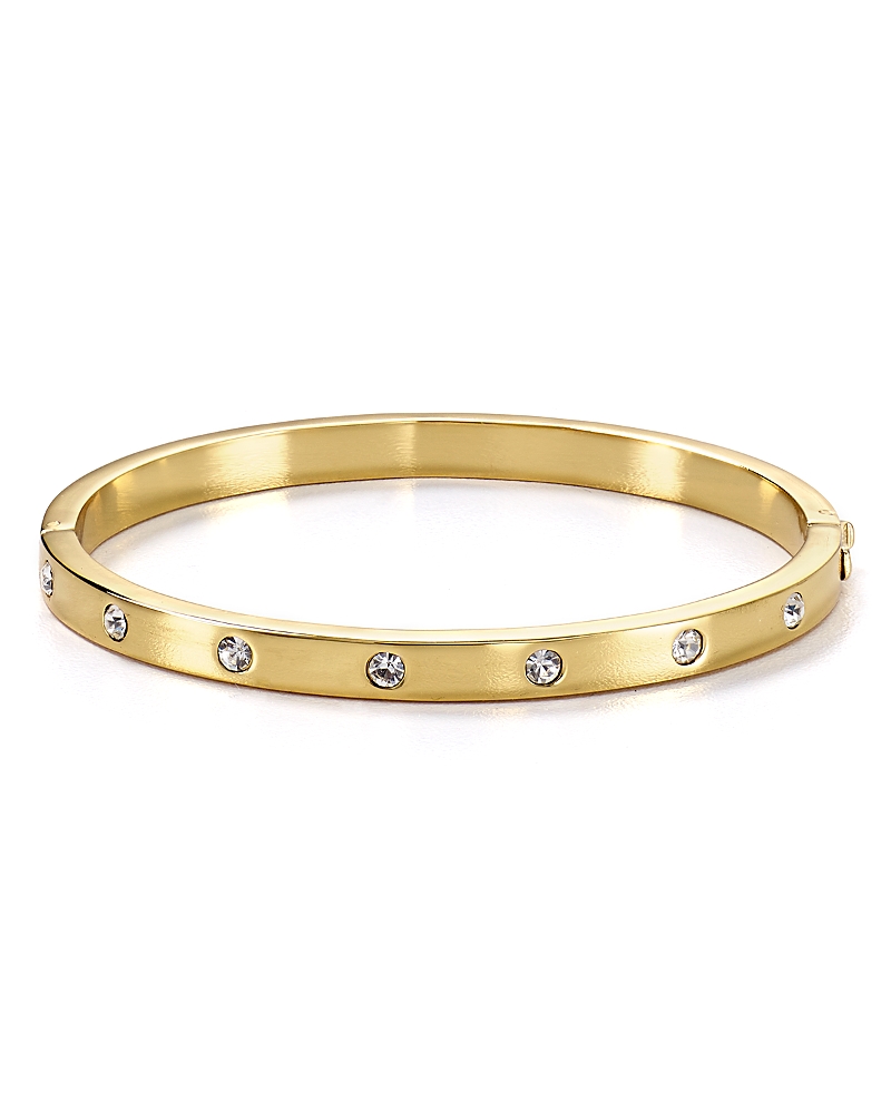 Kate Spade Bezel-set Polished Bangle Bracelet In Gold