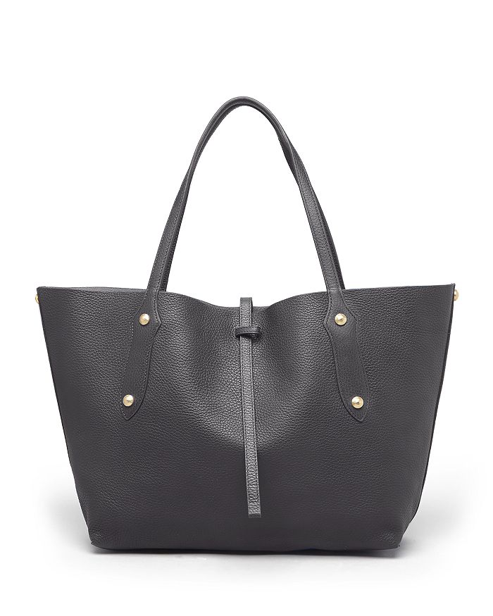 Annabel Ingall Isabella Small Leather Tote In Charcoal