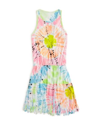 tie dye fringe dress