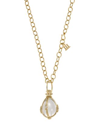 Temple St. Clair Crystal And Diamond Pendant in 18K Yellow Gold ...
