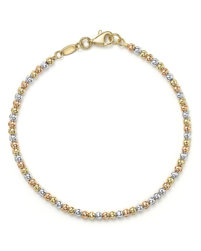 Bloomingdale's 14k Yellow, White And Rose Gold Beaded Bracelet - 100% Exclusive