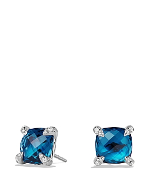 Photos - Earrings David Yurman Chatelaine  with Hampton Blue Topaz and Diamonds Blue 