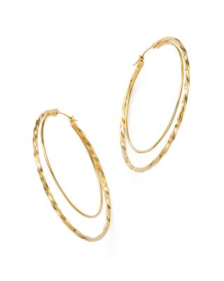Bloomingdale's - 14K Yellow Gold Round Double Hoop Earrings  - 100% Exclusive
