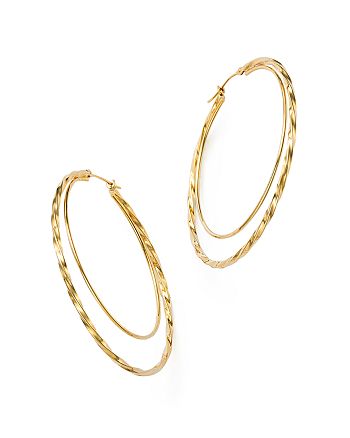 Bloomingdale's - 14K Yellow Gold Round Double Hoop Earrings  - 100% Exclusive