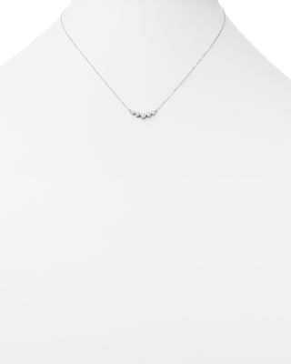 Diamond Graduated Bezel Necklace in 14K White Gold, 0.25 tcw&amp;nbsp;