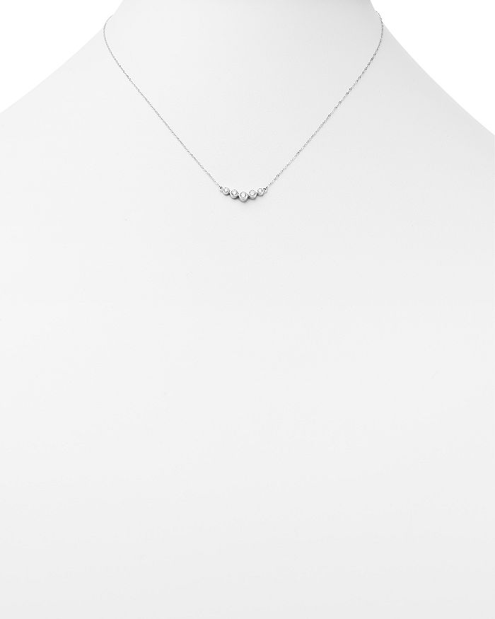 Shop Bloomingdale's Diamond Graduated Bezel Necklace In 14k White Gold, 0.25 Ct. T.w. - 100% Exclusive