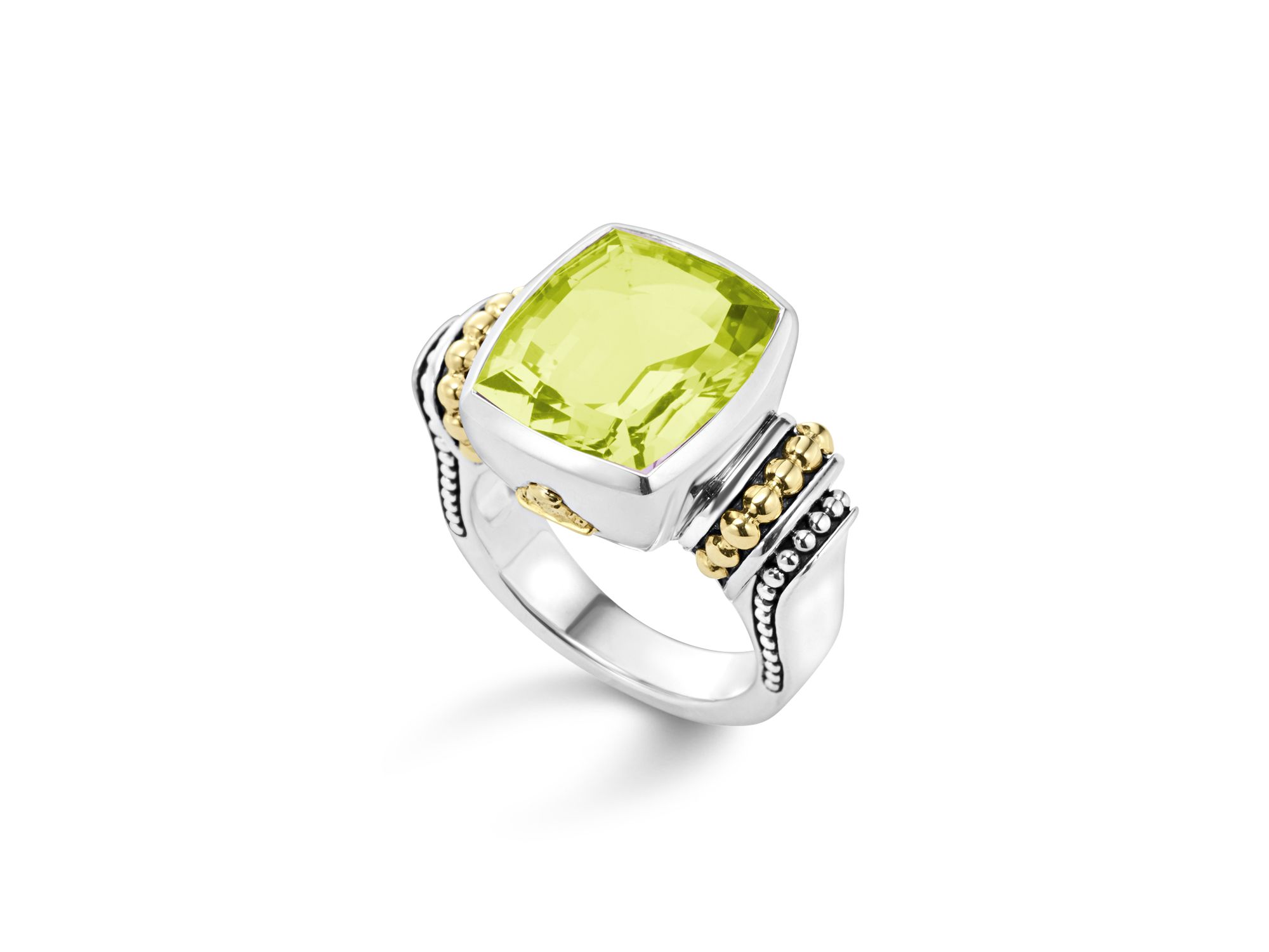 18K Gold and Sterling Silver Rittenhouse Medium Rings with Gemstone — Image 3