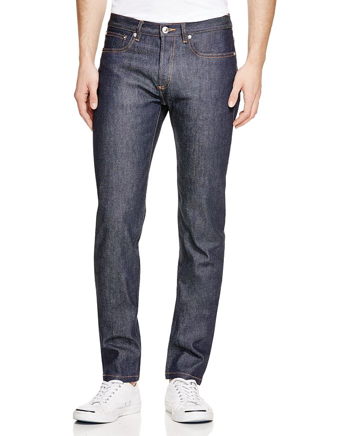 Shop Apc Petit Standard Straight Slim Fit Jeans In Indigo Stretch