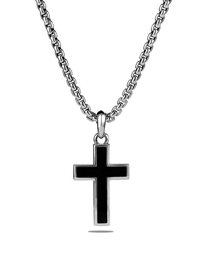 Black stone cross jewelry pendant