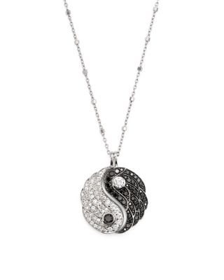 YIN YANG PENDANT NECKLACE ON BLACK SUEDE THONG