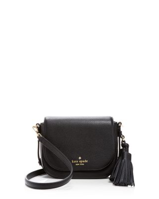 kate spade black crossbody with tassel