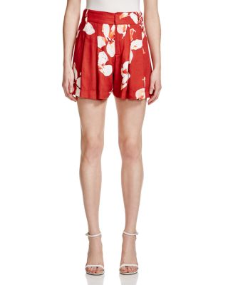 Alice and Olivia - Floral Print Pleated Shorts