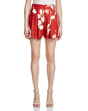 Alice and Olivia - Floral Print Pleated Shorts
