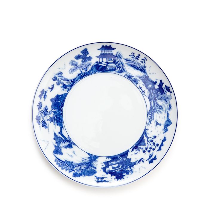 Mottahedeh Blue Shou Dessert Plate In Blue/white