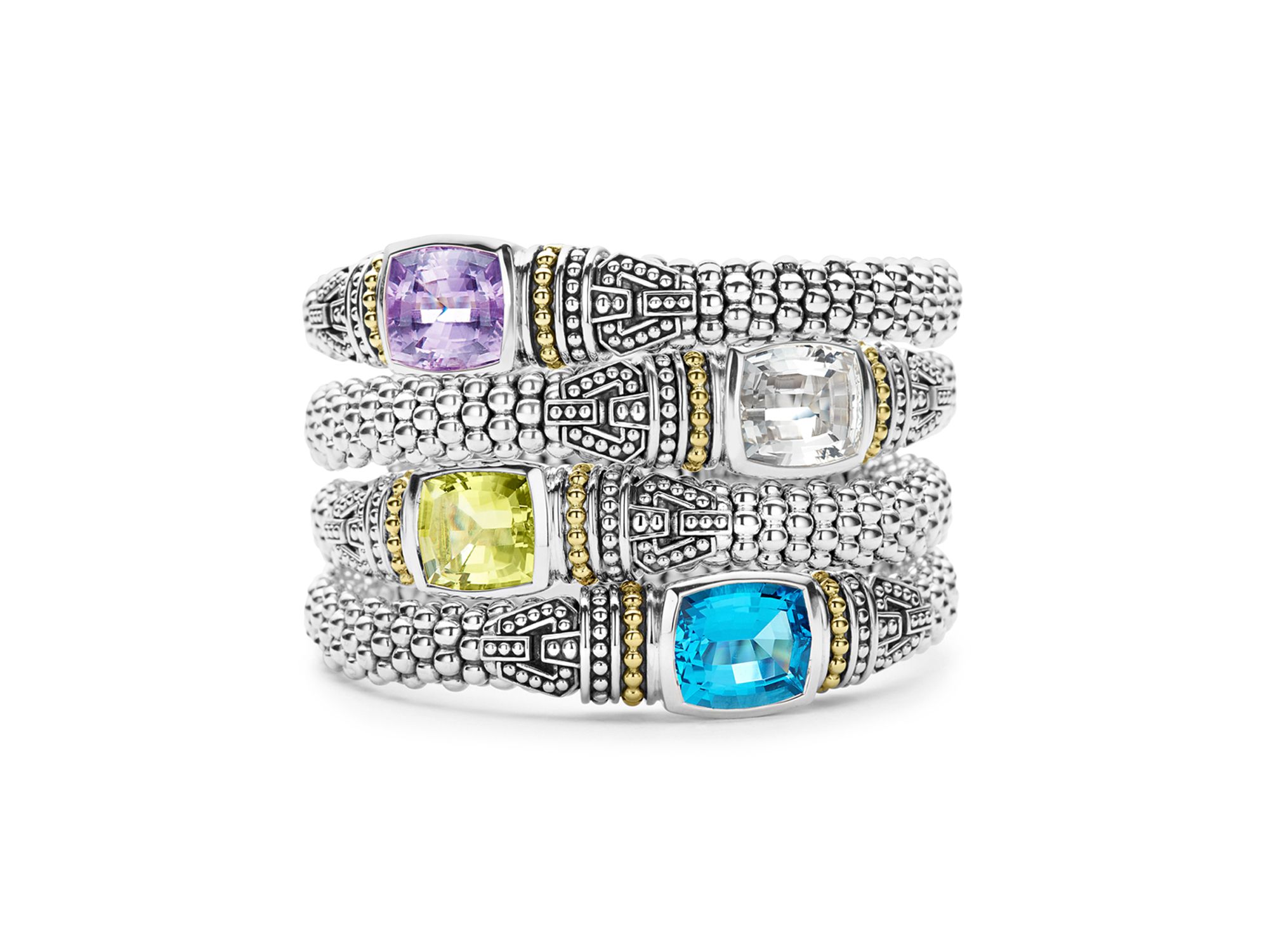 18K Gold and Sterling Silver Rittenhouse Bracelet with — Image 6