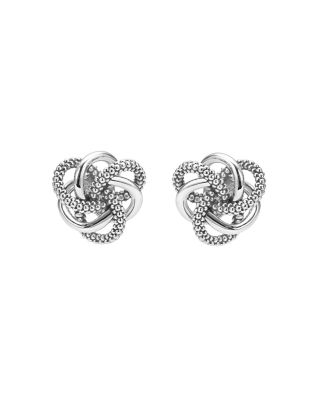 Sterling Silver Love Knot Stud Earrings