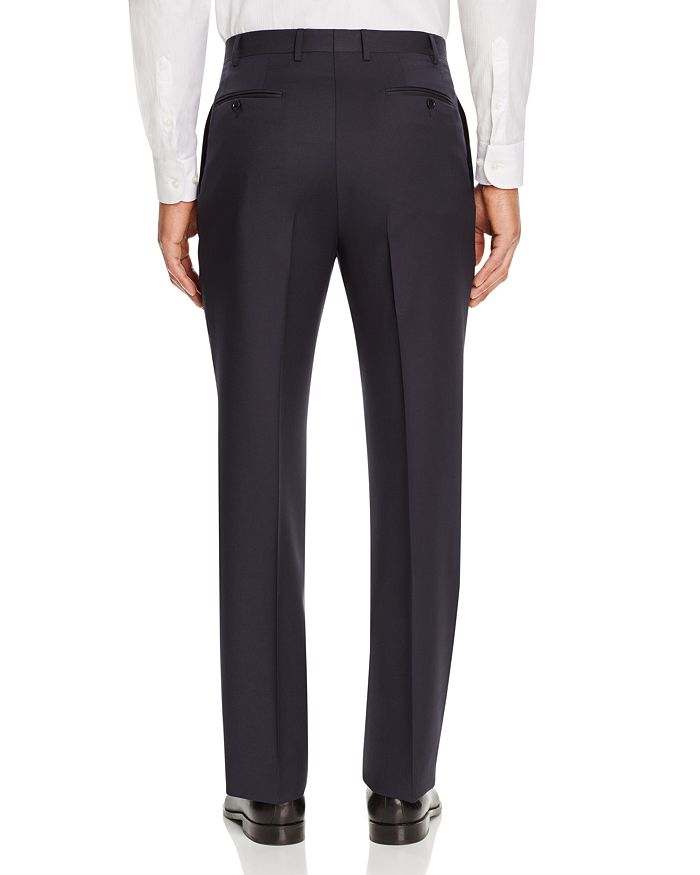 Shop Canali Siena Wool Classic Fit Dress Pants In Navy