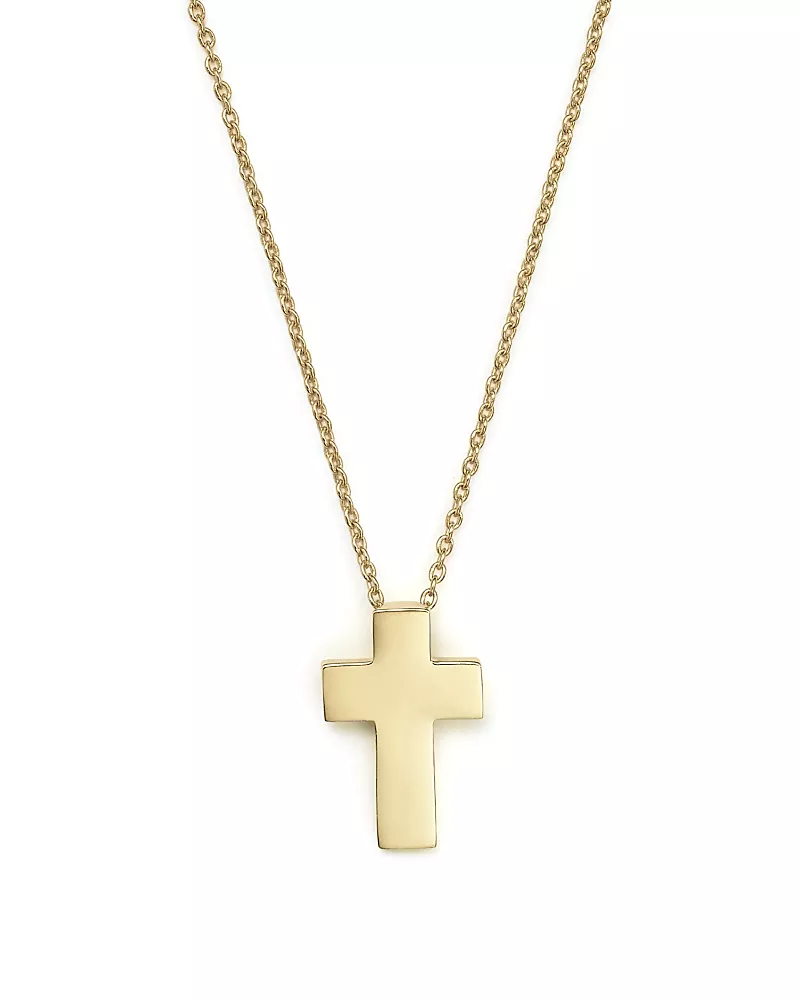 Roberto Coin 18K Yellow Gold Tiny Treasure Cross Pendant Necklace, 18