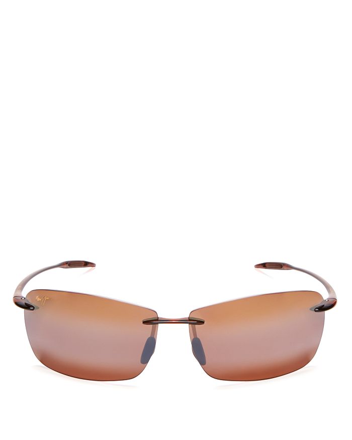 Maui Jim Unisex Lighthouse Polarized Rimless Sunglasses, 65mm In Rootbeer/bronze Solid