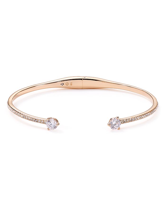 Nadri Cubic Zirconia Float Hinge Cuff In Rose Gold