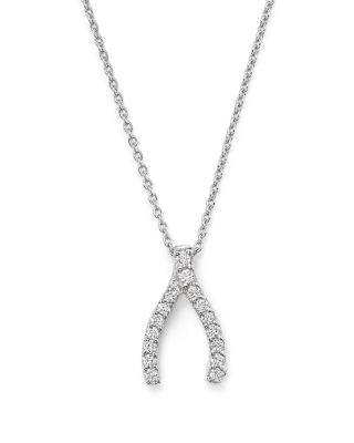 diamond wishbone necklace