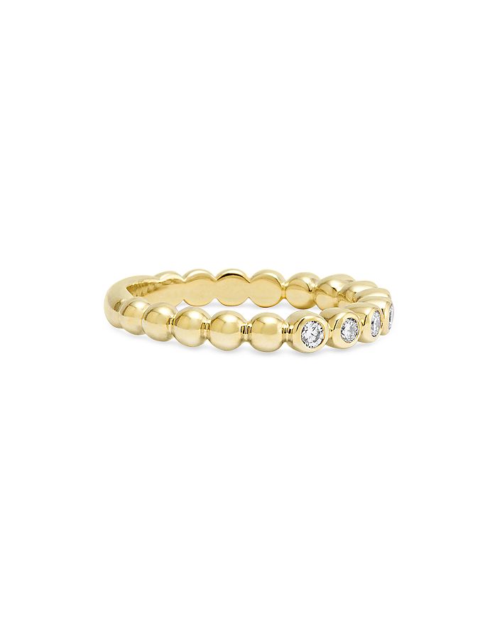 Shop Lagos 18k Gold Beaded And Diamond Ring In White/gold