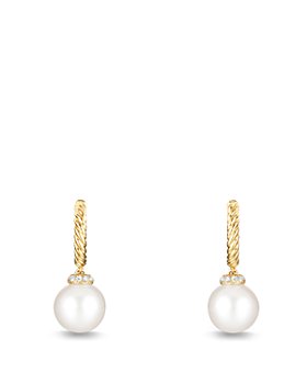 David Yurman - Solari Hoop Earrings with Pearls and Diamonds in 18K Gold