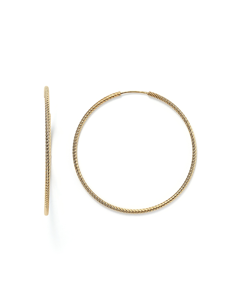 Bloomingdale's 14k Yellow Gold Twisted Endless Hoop Earrings - Exclusive In Gold