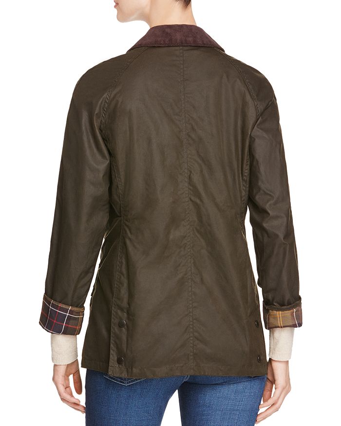 Shop Barbour Classic Beadnell Waxed Cotton Jacket In Olive