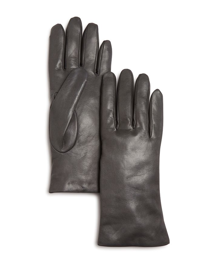 Bloomingdale's Cashmere-lined Leather Gloves - 100% Exclusive In Volcano Gray