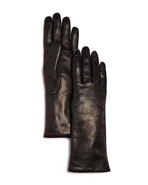Shop Bloomingdale's Cashmere Lined Leather Gloves - 100% Exclusive In Black