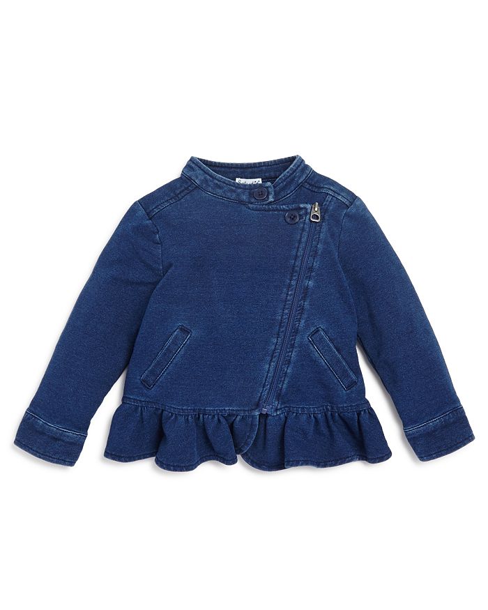 Splendid Girls' Denim-look Knit Jacket - Baby In Dark Stone