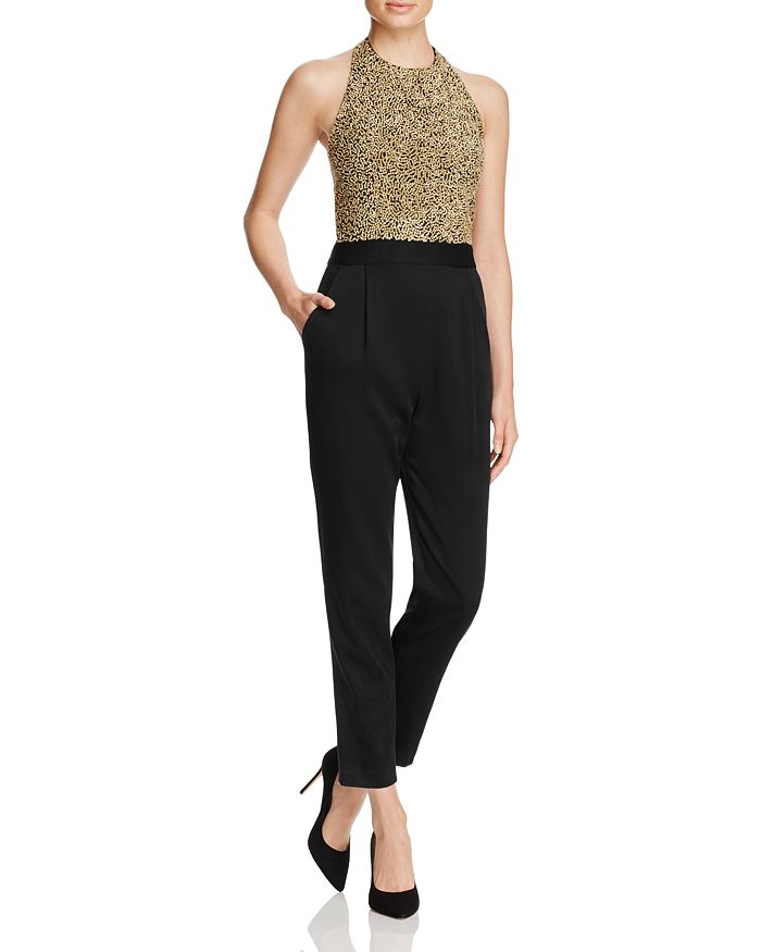 Alice and Olivia Alice Olivia Jeri Embellished T Back Jumpsuit