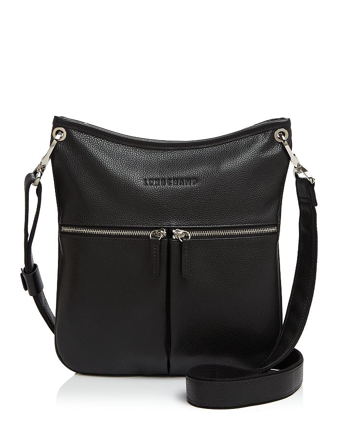 Longchamp+LE+FOULONNE+Leather+Crossbody+Bag+Black+-+Small for sale online