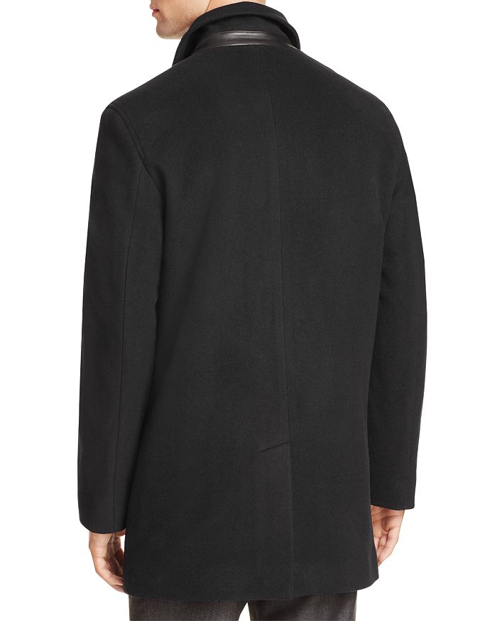 Shop Cole Haan Wool Cashmere Topper Coat In Black