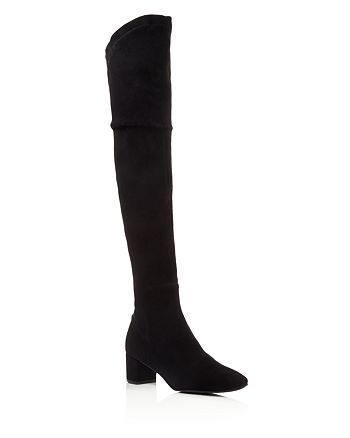 Delman - Women's Cindi Stretch Suede Over-the-Knee Mid Heel Boots