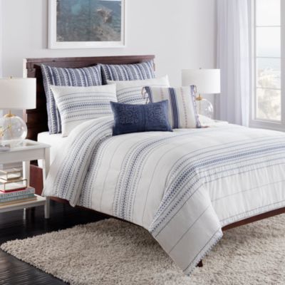 cupcakes and cashmere - Indigo Stripe Duvet Cover, King