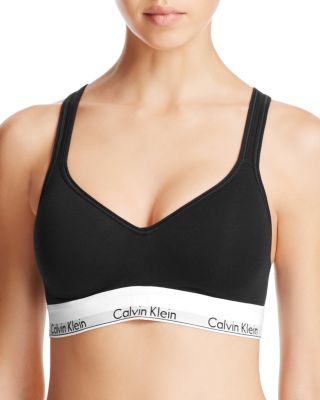 Calvin Klein modern cotton push up bralette in black