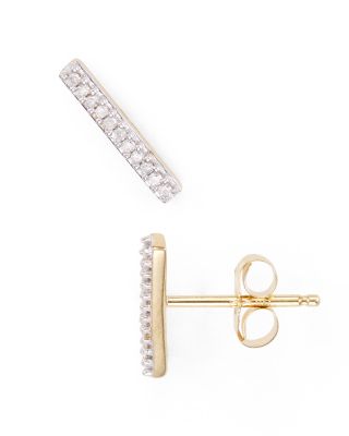 Adina Reyter - Diamond Pav&eacute; Bar Stud Earrings