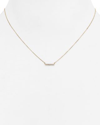 Adina Reyter - Diamond Pav&eacute; Bar Pendant Necklace, 15"