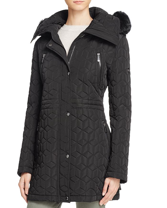Calvin Klein Faux Fur Trim Quilted Jacket Bloomingdale s