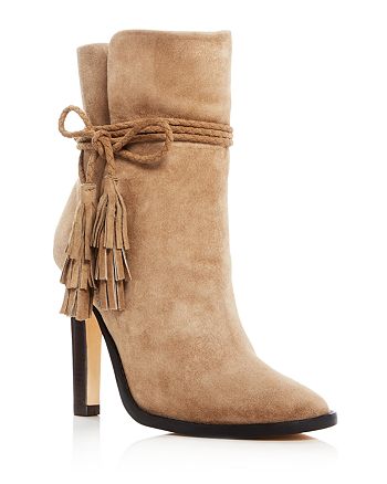 Joie Chap Tassel Ankle Tie High Heel Booties Bloomingdale S