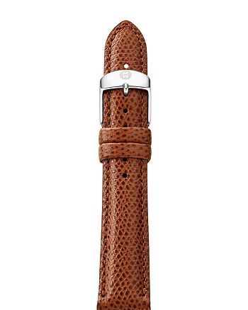 MICHELE Chestnut Leather Watch Strap, 16mm | Bloomingdale's
