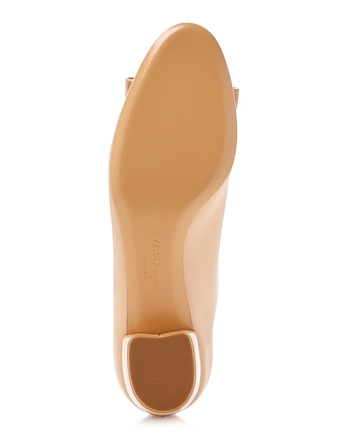 Salvatore Ferragamo Vara 1 Patent Low-heel Pumps, New Bisque In New Bisque Patent | ModeSens