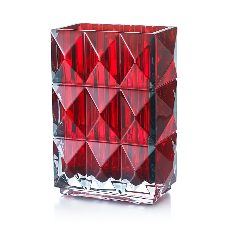 Baccarat Louxor Rectangle Vase, Red