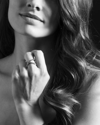 Sterling Silver and 18K Gold Enso X Ring