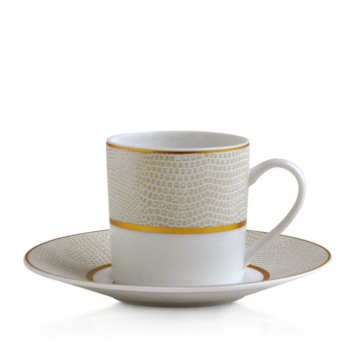 Bernardaud Sauvage White After Dinner Cup In Gold/white